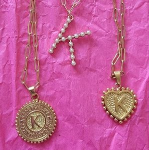 Bundle of Initial "K" Necklaces